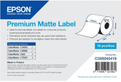 Epson C33S045419 Premium Matte, dla ColorWorks, 102mmx35m, biały etykiety samoprzylepne