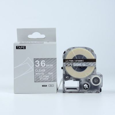 Epson LK-7TWN, ST36SW, 36mm x 9m, biały druk / przezroczysty podkład, taśma zamiennik
