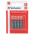 VERBATIM Baterie alkaliczne AAA, 4 PACK, LR3