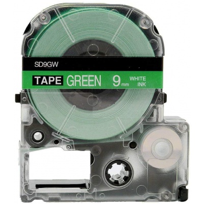 Epson LK-3GWV, SD9GW, 9mm x 9m, biały druk / zielony podkład, taśma zamiennik