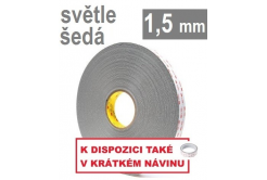 3M VHB™ 4956-P, gr. 1,5 mm; jasnoszara dwustronna bardzo mocno klejąca taśma akrylowa 19 mm x 3 m
