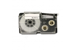 Casio XR-18FRD , 18mm x 8m, czarny druk / sygnał czerwony podkład, taśma zamiennik