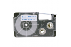Taśma zamiennik Casio XR-9WEB 9mm x 8m niebieski druk / biały podkład