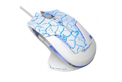 E-blue Mysz Mazer Pro EMS600WCCZ-IU, 2500DPI, optyczna, 6 przycisków, przewodowy USB, biały-niebieski, gamingowa