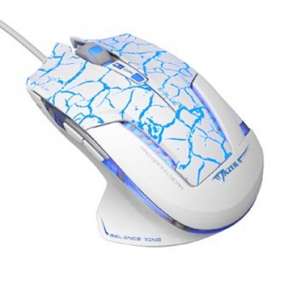E-blue Mysz Mazer Pro EMS600WCCZ-IU, 2500DPI, optyczna, 6 przycisków, przewodowy USB, biały-niebieski, gamingowa