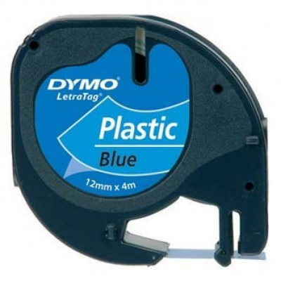 Dymo LetraTag 59426, S0721600, 12mm x 4m, czarny druk / modý podklad, taśma oryginalna