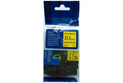 Taśma zamiennik Brother HSe-651 23,7mm x 1,5m, czarny druk / żółty podkład