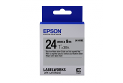 Epson LabelWorks LK-6SBE C53S656009 24mm x 9m, czarny druk / matowy srebrny podkład, matowa, taśma oryginalna