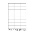 Samoprzylepne etykiety 70 x 37 mm, 24 etykiet, A4, 100 arkuszy