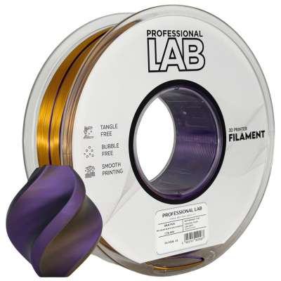 Professional Lab FG-P108-E1, 3D filament, PLA Silk, 1,75mm, 1000g,  Tri Color, Wielokolorowy (Black, Gold, Purple)