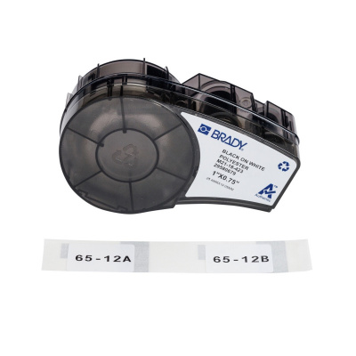 Brady M21-18-423 / 152097, 25.40 mm, Polyester, czarny druk / biały podkład