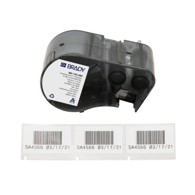 Brady M5-125-490 / 170888, 44.45 mm, Polyester, czarny druk / biały podkład