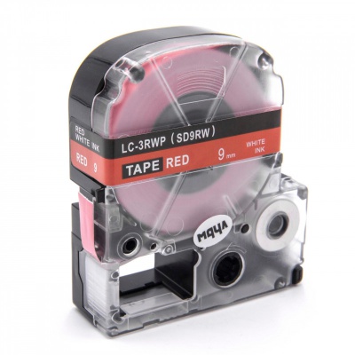 Epson LC-SD9RW, 9mm x 8m, biały druk / czerwony podkład, taśma zamiennik