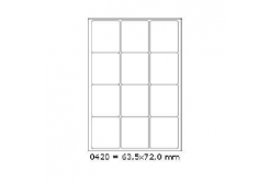 Samoprzylepne etykiety 63,5 x 72 mm, 12 etykiet, A4, 100 arkuszy