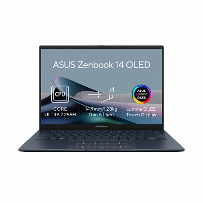 ASUS Zenbook 14/UX3405CA-OLED1581W/U7-255H/14"/WUXGA/T/16GB/512GB/Intel int/W11H/Niebieski/2R