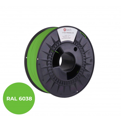 C-Tech 3DF-P-TPU90A-1.75-6038 3D filament, C-TECH PREMIUM LINE, TPU 90A, elastyczny, RAL6038 1,75mm, 1000g, Luminescencyjny zielony (Luminescent green)