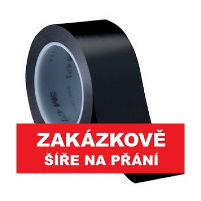 3M 471 Oznaczeniowa taśma klejąca PVC, odporna na ścieranie, czarna 100 mm x 33 m
