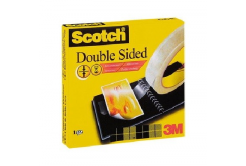 3M Scotch Dwustronna taśma klejąca do pakowania wielu rodzajów paczek, przezroczysta, 12 mm x 33 m (665)