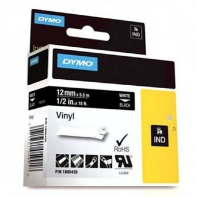 Dymo Rhino 1805435, 12mm x 5,5m, biały druk / biały podkład, taśma oryginalna