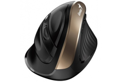 Genius mysz Ergo 8250S, 1600DPI, 2.4 [GHz], optyczna, 6pulsanti, bezprzewodowy, czarno-złoty, 1 szt. AA, pionowy