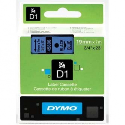 Dymo D1 45806, S0720860, 19mm x 7m, czarny druk / niebieski podkład, taśma oryginalna