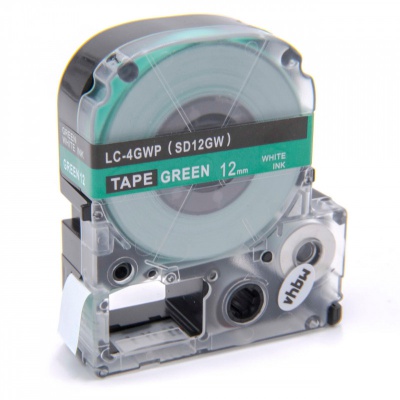 Epson LC-SD12GW, 12mm x 8m, biały druk / zielony podkład, taśma zamiennik