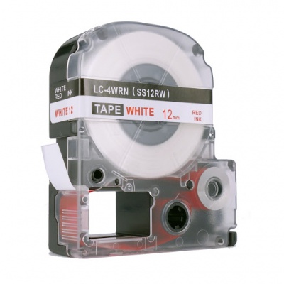 Epson LC-SS12RW, 12mm x 8m, czerwony druk / biały podkład, taśma zamiennik