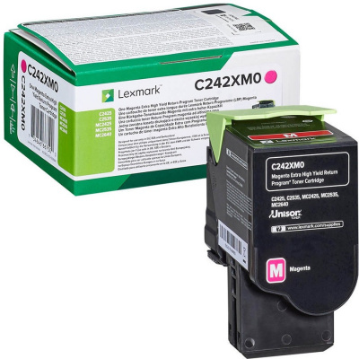 Lexmark C242XM0 purpurowy (magenta) toner oryginalny