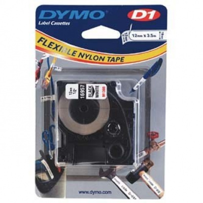 Dymo D1 16957, S0718040, 12mm x 3,5 m, czarny druk / biały podkład, taśma oryginalna