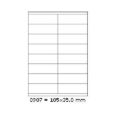Samoprzylepne etykiety 105 x 35 mm, 16 etykiet, A4, 100 arkuszy