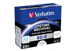 VERBATIM MDisc BD-R(5-pack)Jewel/4x/25GB