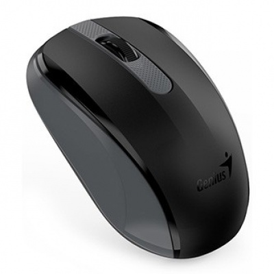 Genius Mysz NX-8008S 31030028400, 1200DPI, 2.4 [GHz], Optyczne, 3 przyciski, Bezprzewodowa USB, czarny-szary, 1 szt. AA