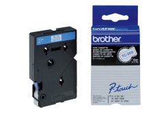 Brother TC-203, 12mm x 7,7m, niebieski druk / biały podkład, taśma oryginalna