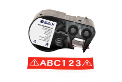 Brady M4C-1000-595-RD-WT / 170837, 25.40 mm x 7.62 m, Winyl, biały druk / czerwony podkład