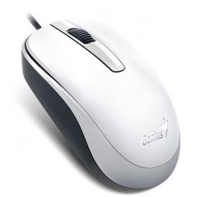 Genius Mysz DX-120 31010105107, 1200DPI, optyczna, 3tl., przewodowy USB, biały, standardowa, uniwersalna