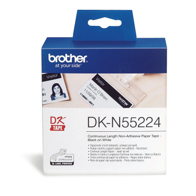 Brother DK-N55224, 54mm x 30,48m, biała, rolka papierowe, bez klej
