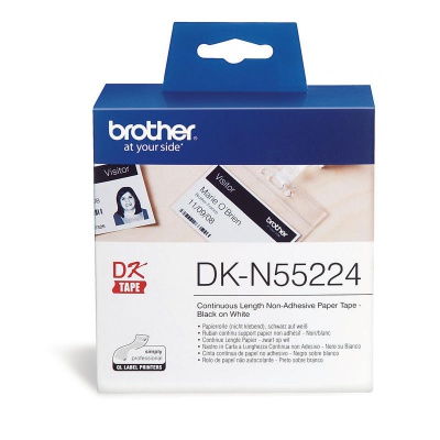 Brother DK-N55224, 54mm x 30,48m, biała, rolka papierowe, bez klej