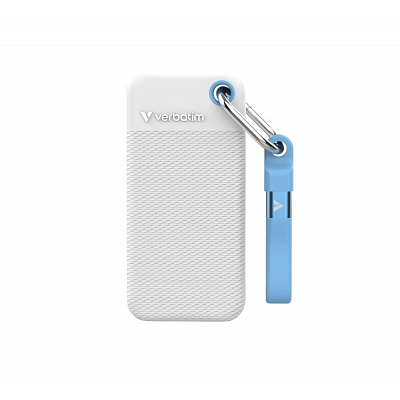 VERBATIM zewnętrzny dysk SSD 2TB Pocket SSD, USB-C, Biały