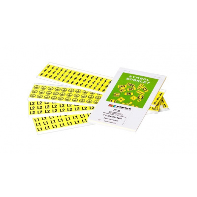Partex PLB025025H40.LIT etykiety 25x25 mm, błyskawica w trójkącie, żółte, 10x12szt.
