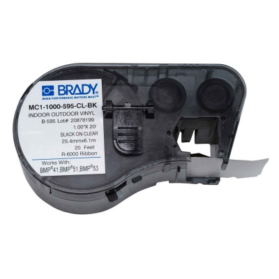 Brady MC1-1000-595-CL-BK / 131597, taśma samoprzylepna 25.40 mm x 6.10 m