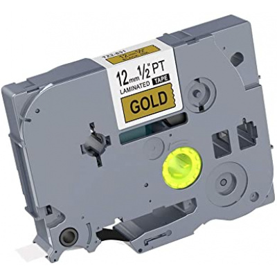 Brother TZe-FA234, 12mm x 3m, złoty druk / biały podkład, do prasowania, taśma zamiennik