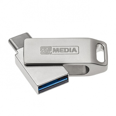 MyMedia MyDual USB 3.2 Gen 1, 16GB, 69268, stříbrný, 69268, USB A / USB C, s otočnou krytkou