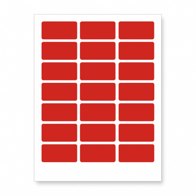 Etykiety samoprzylepne 63,5 x 29,6 mm, 27 etykiet, A4, 20 arkusze, czerwone