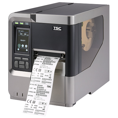 TSC MX240P 99-151A001-7ALF TT, drukarka etykiet, 8 punktów/mm (203 dpi), przewijanie, RTC, wyświetlacz, USB, RS232, Ethernet, TSPL-EZ, zestaw (USB)