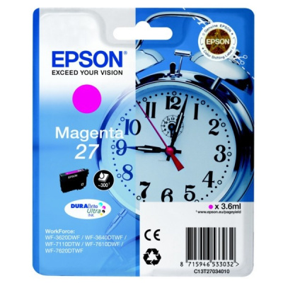 Epson T27034022, 27 purpurowy (magenta) tusz oryginalna
