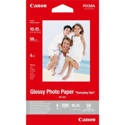 Canon GP-501 Glossy Photo Paper, papier fotograficzny, błyszczący, biały, 10x15cm, 4x6", 210 g/m2, 50 szt., 0775B081