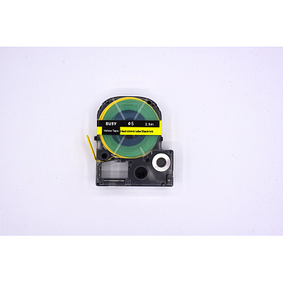 Epson LK-4YBA5 / SU5Y, 5mm x 2,5m, czarny druk / żółty podkład, termokurczliwa, taśma zamiennik