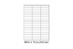 Samoprzylepne etykiety 70 x 15 mm, 57 etykiet, A4, 100 arkuszy