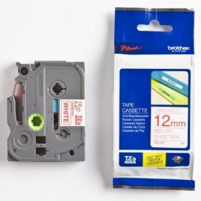 Brother TZ-232 / TZe-232, 12mm x 8m, czerwony druk / biały podkład, taśma oryginalna