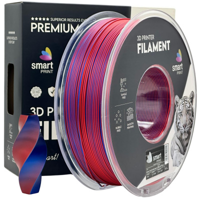 Smart Print FG-S97-E1, 3D filament, PLA Silk, 1,75mm, 1000g, Dual Color, Wielokolorowy (Red, Blue)